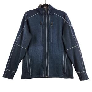 Kuhl Mens Interceptr Full Zip Fleece Jacket Large Navy Blue Heather Alfpaca